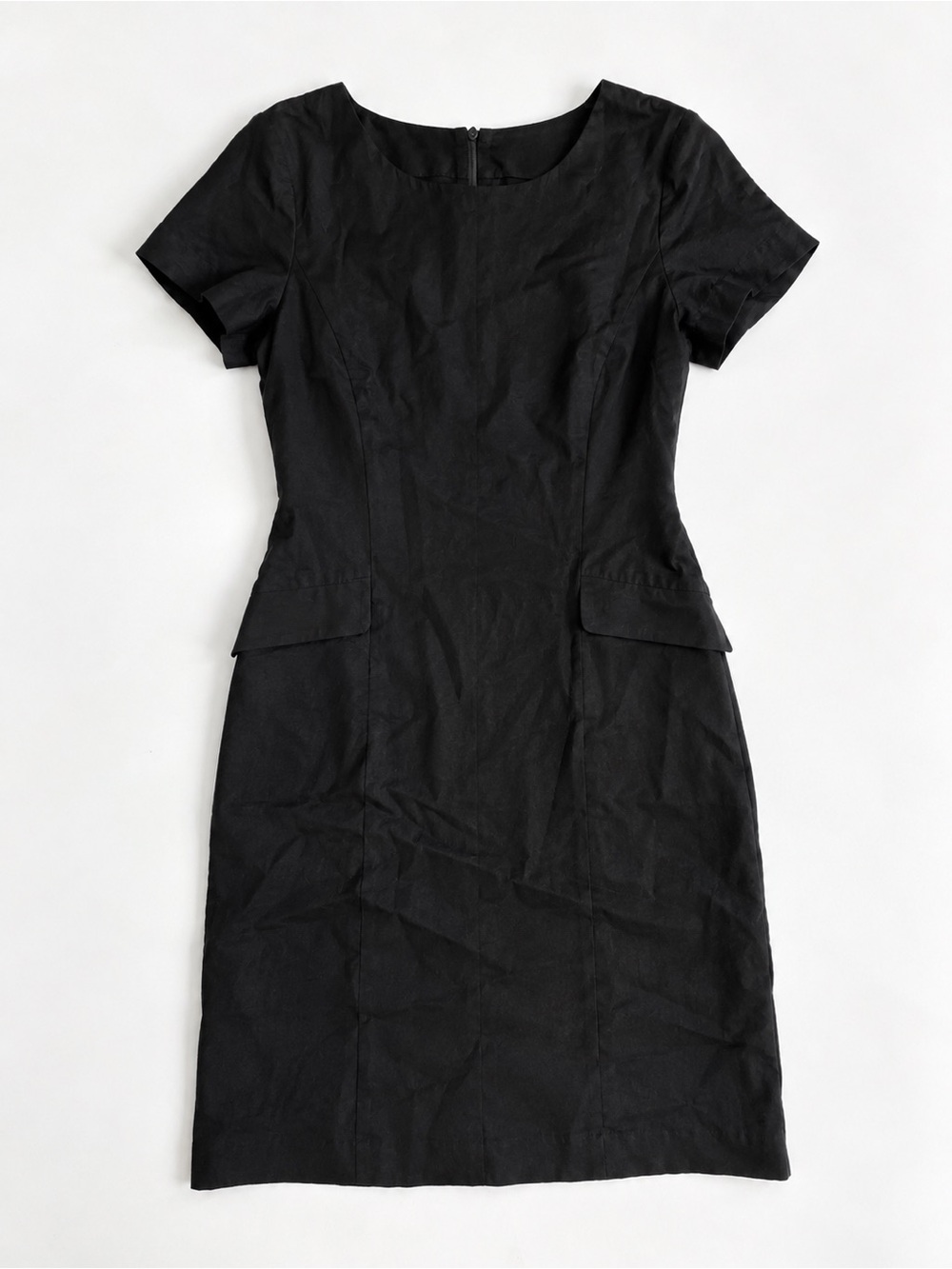 Ann Taylor Black Short-Sleeve Shift Dress - Picture 3 of 5